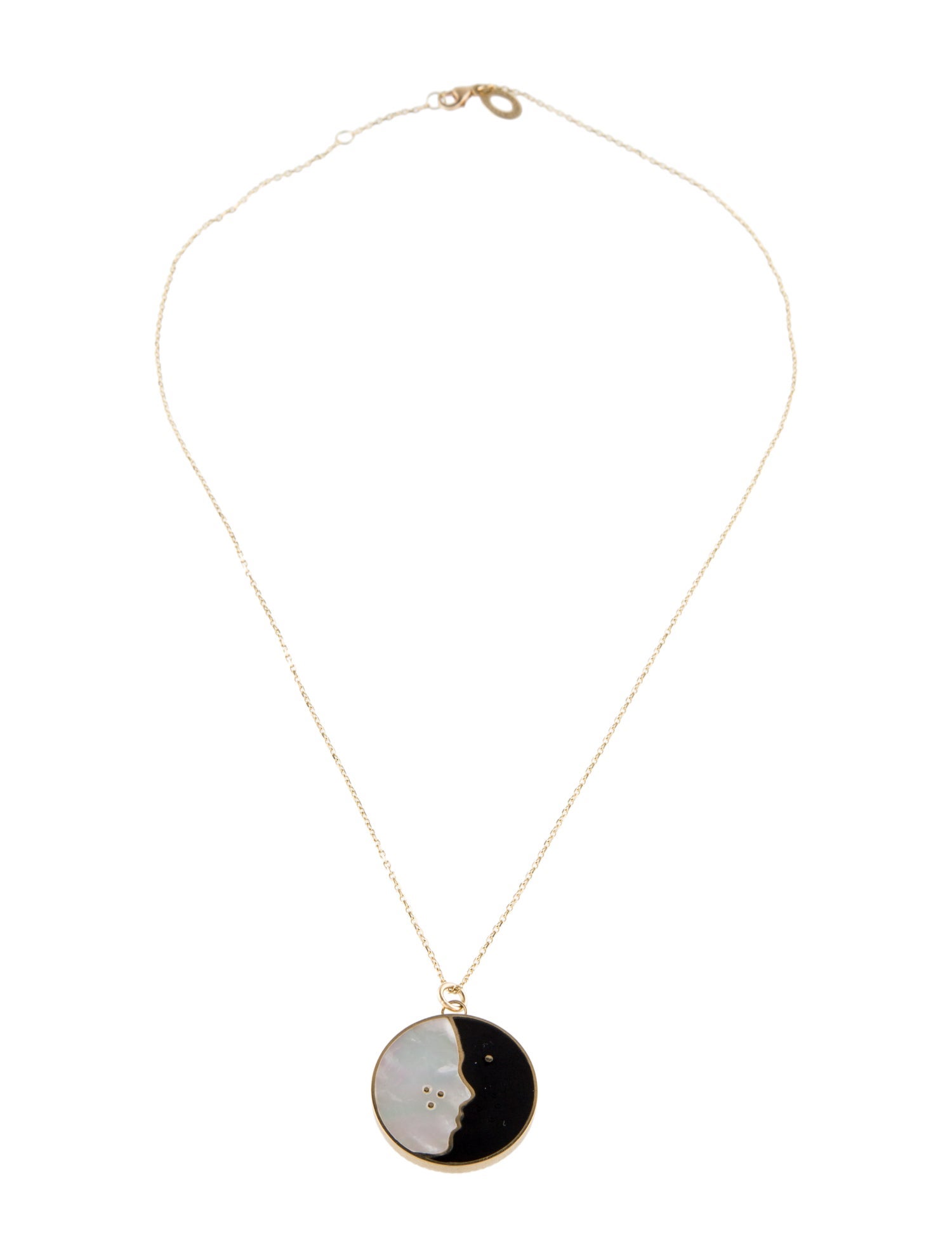 L'Atelier Nawbar 18K Diamond, Pearl & Onyx The Kiss Pendant Necklace